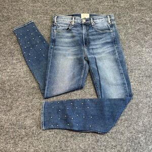 McGuire Anthropologie Skinny Ankle Jeans Women's 28 Studded Embellished Denim